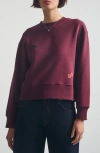 Brooklyn Industries Graphic Relaxed Sweatshirt In Burgundy