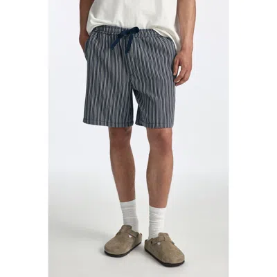 Brooklyn Industries Indigo Stripe Shorts In Blue