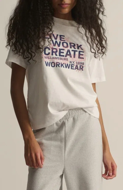 Brooklyn Industries Live Work Create Graphic T-shirt In White