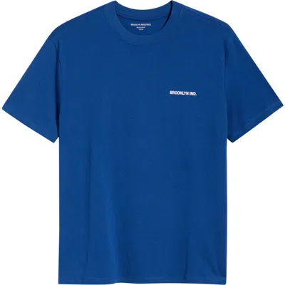Brooklyn Industries Logo Cotton Graphic T-shirt In Blue