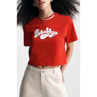 Brooklyn Industries Logo Cotton Graphic T-shirt In Red