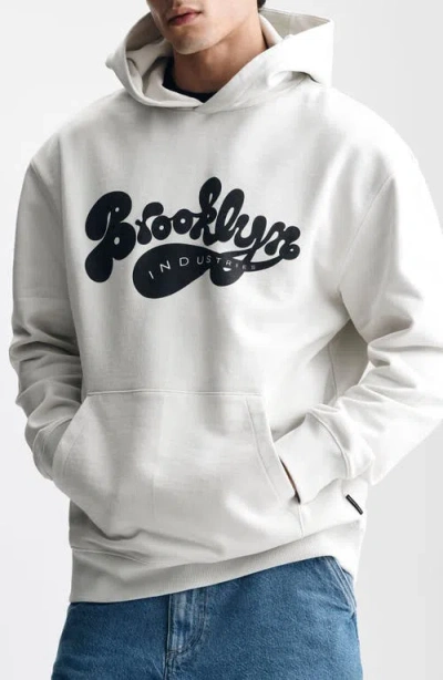 Brooklyn Industries Logo Graphic Cotton Hoodie In Gray