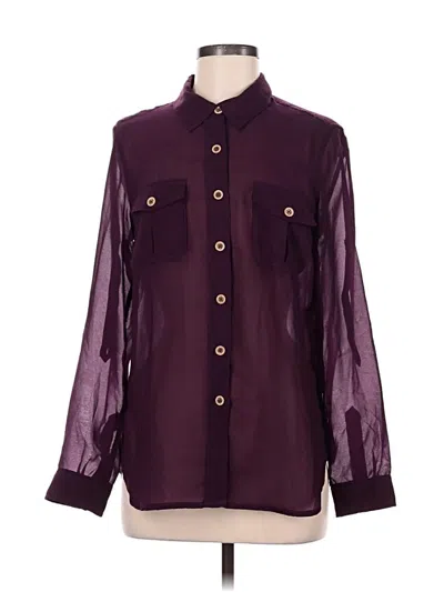 Pre-owned Brooklyn Industries Long Sleeve Blouse In Burgundy