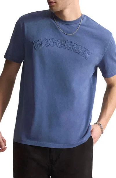 Brooklyn Industries Medieval Cotton Graphic T-shirt In Blue