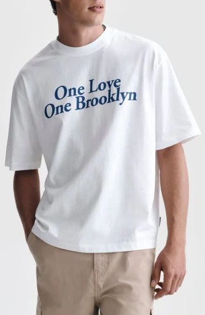 Brooklyn Industries One Love Boxy Fit Cotton Graphic T-shirt In White