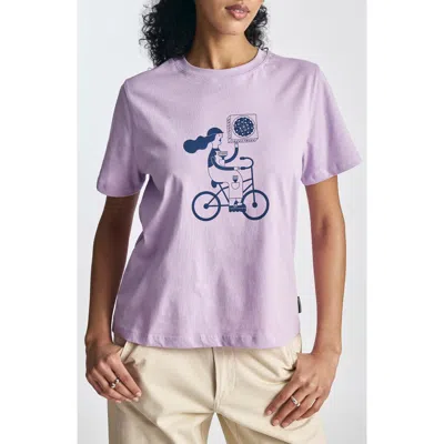 Brooklyn Industries Orchid Cotton Graphic T-shirt In Purple