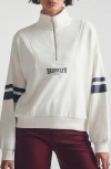 Brooklyn Industries Oversize Half Zip Cotton Sweatshirt In White