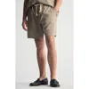 Brooklyn Industries Pull-on Loose Fit Cotton & Linen Shorts In Neutral