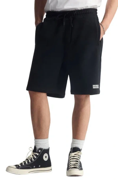 Brooklyn Industries Regular Fit Cotton Sweat Shorts In Black