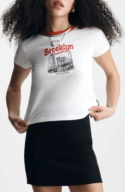 Brooklyn Industries Ringer Graphic T-shirt In White