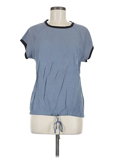 Pre-owned Brooklyn Industries Short Sleeve Top Blue Keyhole Neckline Tops