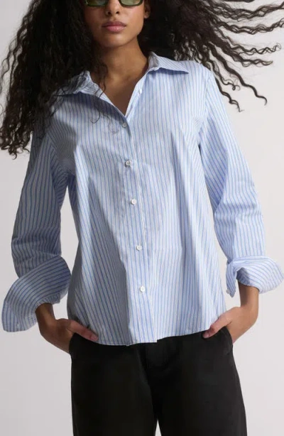 Brooklyn Industries Stripe Button-up Shirt In Blue