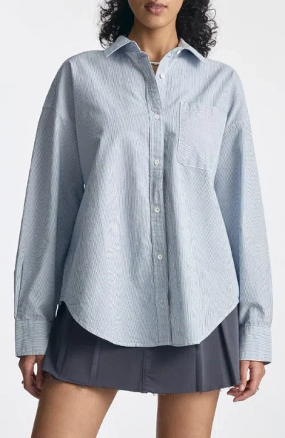 Brooklyn Industries Stripe Cotton Shirt In Blue