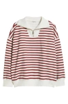 Brooklyn Industries Stripe Half-zip Cotton Sweatshirt In Multi