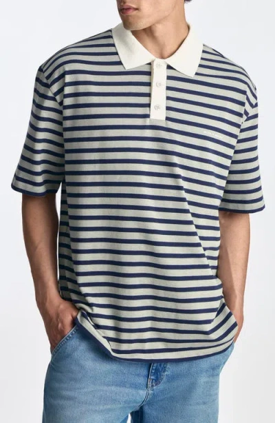 Brooklyn Industries Stripe Polo In Blue