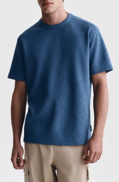Brooklyn Industries Texture Cotton T-shirt In Blue