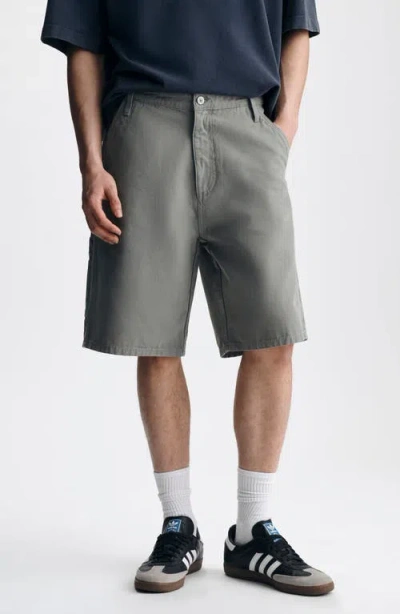 Brooklyn Industries Williamsburg Relaxed Fit Cotton Canvas Carpenter Shorts In Green