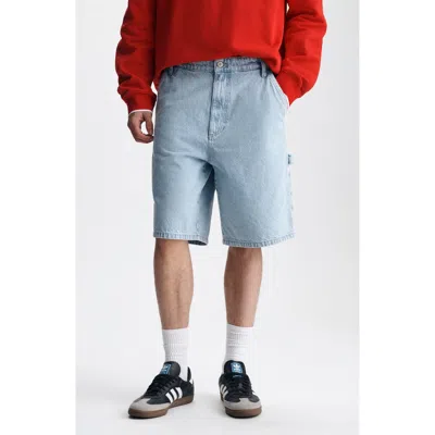 Brooklyn Industries Williamsburg Relaxed Fit Cotton Denim Carpenter Shorts In Blue