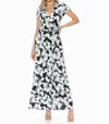 Brooklyn Isles Faux Wrap Floral Maxi Dress In Multi In Gray