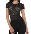 Brooklyn Isles Lace Short Sleeve Tee In Black In Black
