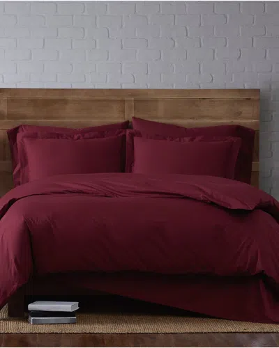 Brooklyn Loom 3pc Duvet Set In Burgundy