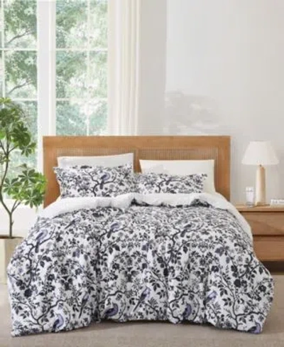 Brooklyn Loom Ava Floral 3 Piece Duvet Cover Sets In Blue
