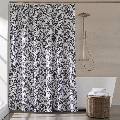 Brooklyn Loom Ava Floral Shower Curtain In Black