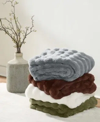 Brooklyn Loom Bubble Bed Blanket In Gray