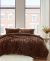 Brooklyn Loom Bubble Faux Fur 3-pc. Comforter Set, Full/queen In Brown