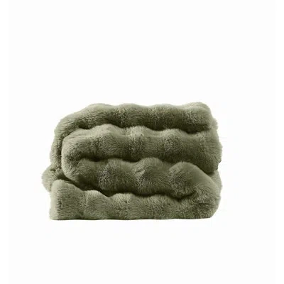 Brooklyn Loom Bubble Faux Fur Throw Blanket In Green
