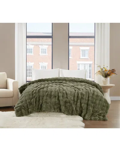 Brooklyn Loom Bubble Green Blanket In Gray