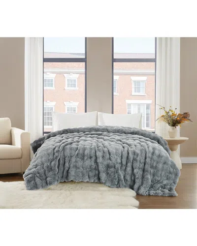 Brooklyn Loom Bubble Grey Blanket In Gray