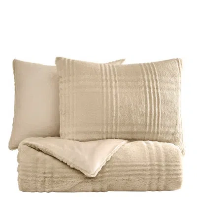 Brooklyn Loom Carved Faux Fur In Tan