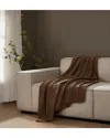 Brooklyn Loom Chenille Grid Knit Throw In Brown