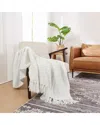 Brooklyn Loom Chunky Boucle Textured Throw Blanket In White
