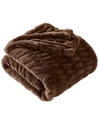 Brooklyn Loom Cloud Luxe Ruched Throw In Brown