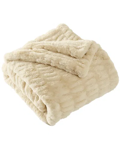 Brooklyn Loom Cloud Luxe Ruched Throw In Neutral