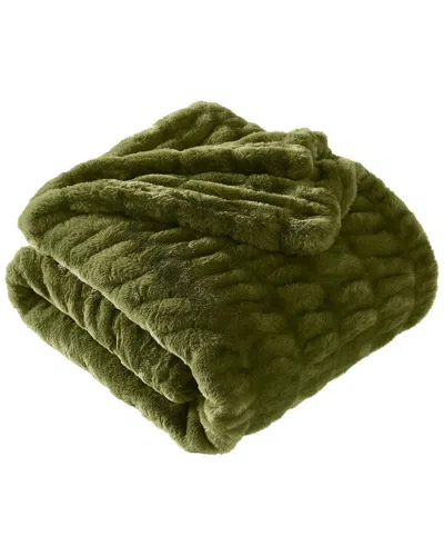 Brooklyn Loom Cloud Luxe Ruched Throw In Green