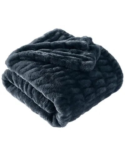 Brooklyn Loom Cloud Luxe Ruched Throw In Blue