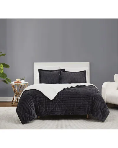 Brooklyn Loom Corduroy Comforter Set In Black