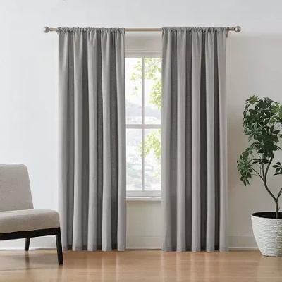 Brooklyn Loom Cotton Solid Rod Pocket Light-filtering Set Of 2 Curtain Panel In Multi