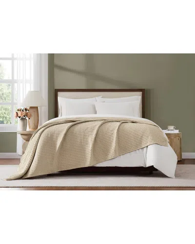 Brooklyn Loom Cotton Waffle Blanket In Neutral