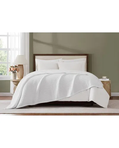 Brooklyn Loom Cotton Waffle Blanket In White