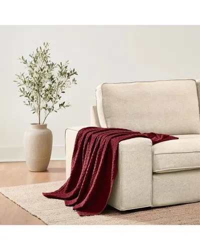 Brooklyn Loom Cotton Waffle Throw In Red