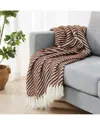 Brooklyn Loom Diagonal Chenille Stripe Throw In Brown