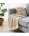 Brooklyn Loom Diagonal Chenille Stripe Throw In Neutral
