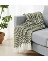 Brooklyn Loom Diagonal Chenille Stripe Throw In Green
