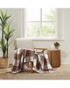 Brooklyn Loom Dusted Plaid Brown Throw In Brown