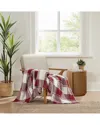 Brooklyn Loom Dusted Plaid Burgundy Throw In Burgundy