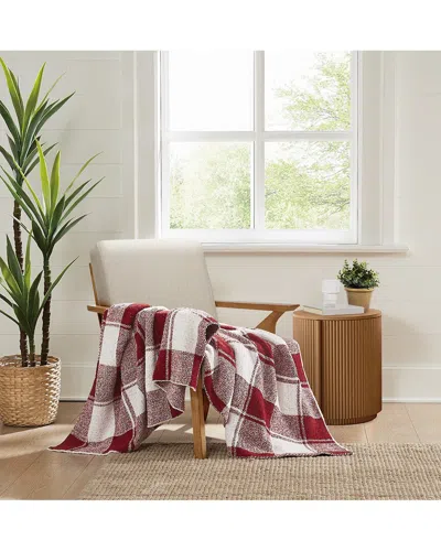 Brooklyn Loom Dusted Plaid Burgundy Throw